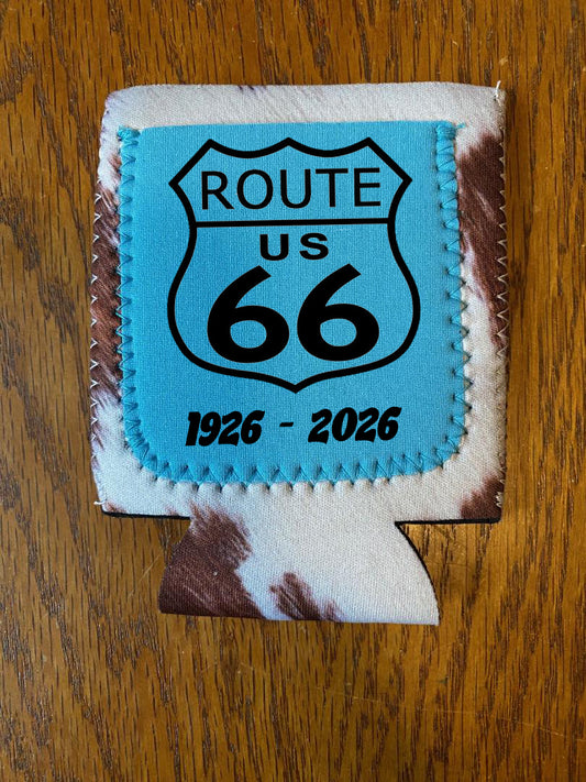 Can Koozie Featuring a Route 66 Design Dye Sublimated onto Koozie