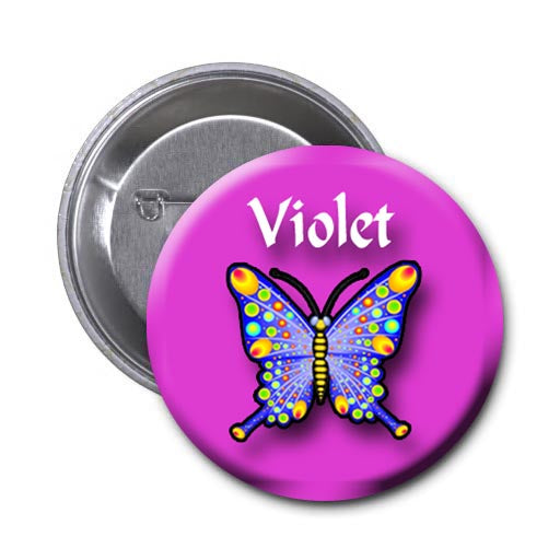 Butterfly Zipper Pull, Pin, or Magnet 1.5 Inches in Diameter Personalized with Name