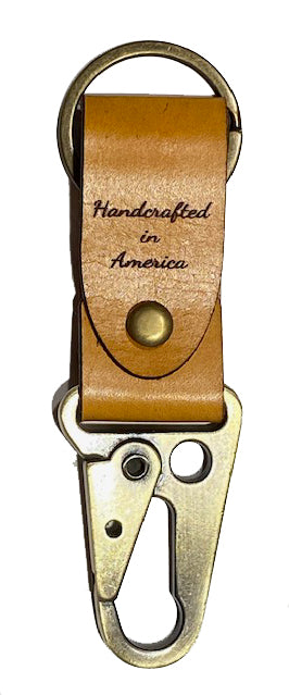 American Themed Leather Key Ring with Laser Engraved Graphics