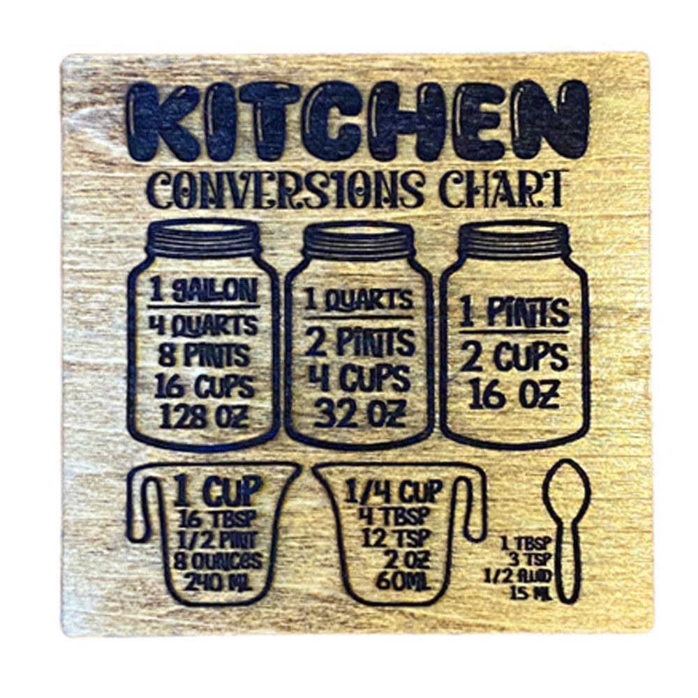 Laser Cut and Engraved Kitchen Conversions Magnet