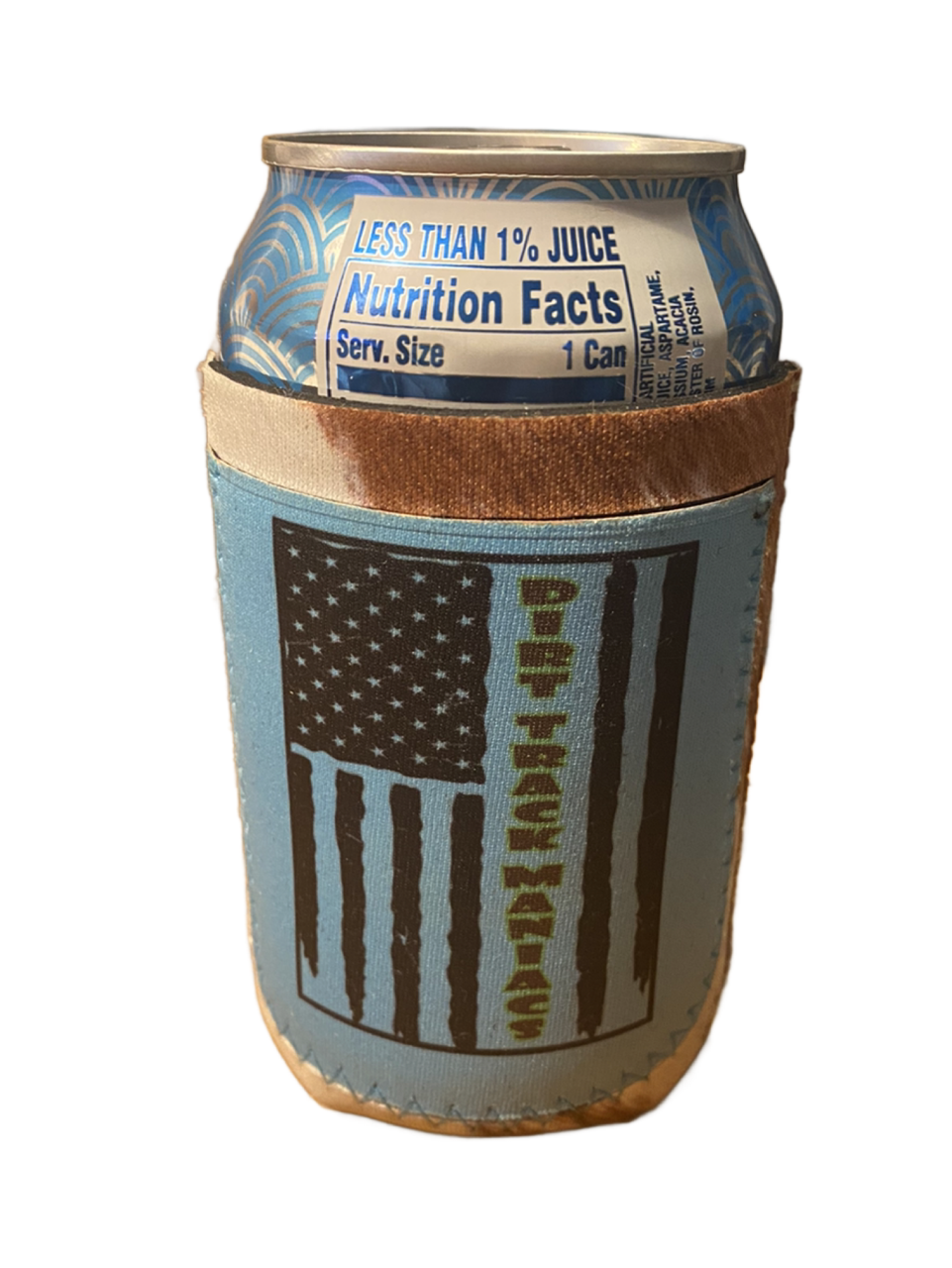 Can Koozie Featuring a Dirt Track Maniacs Flag Design #CK001
