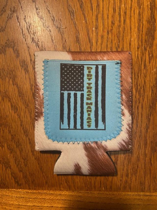Can Koozie Featuring a Dirt Track Maniacs Flag Design #CK001