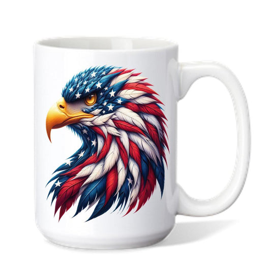 Coffee Mug Featuring a Patriotic Bald Eagle Head Celebrating America's 250 Birthday