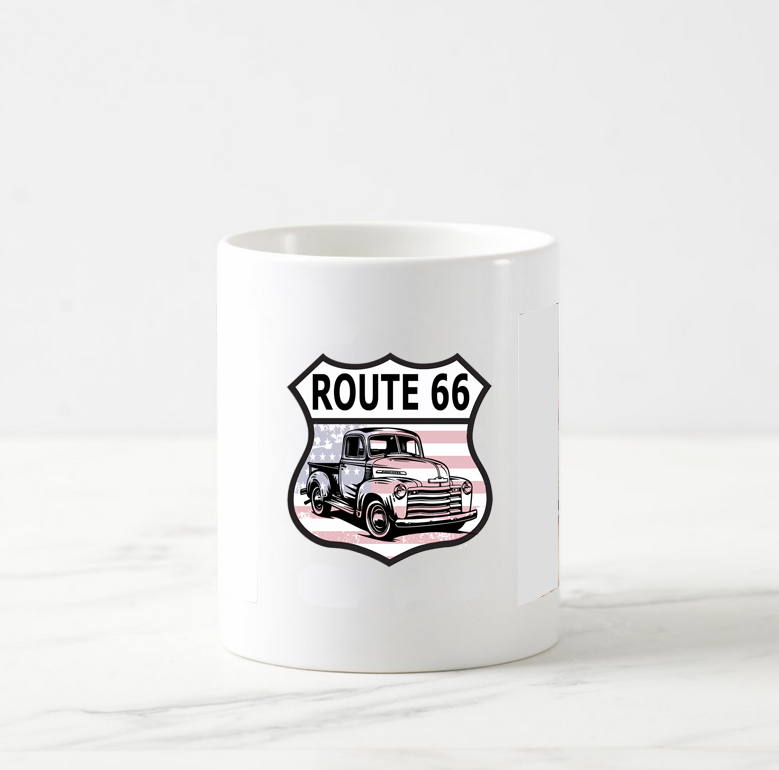 Coffee Mug Route 66 Motorcycle Design With 100 Years Celebration Graphics