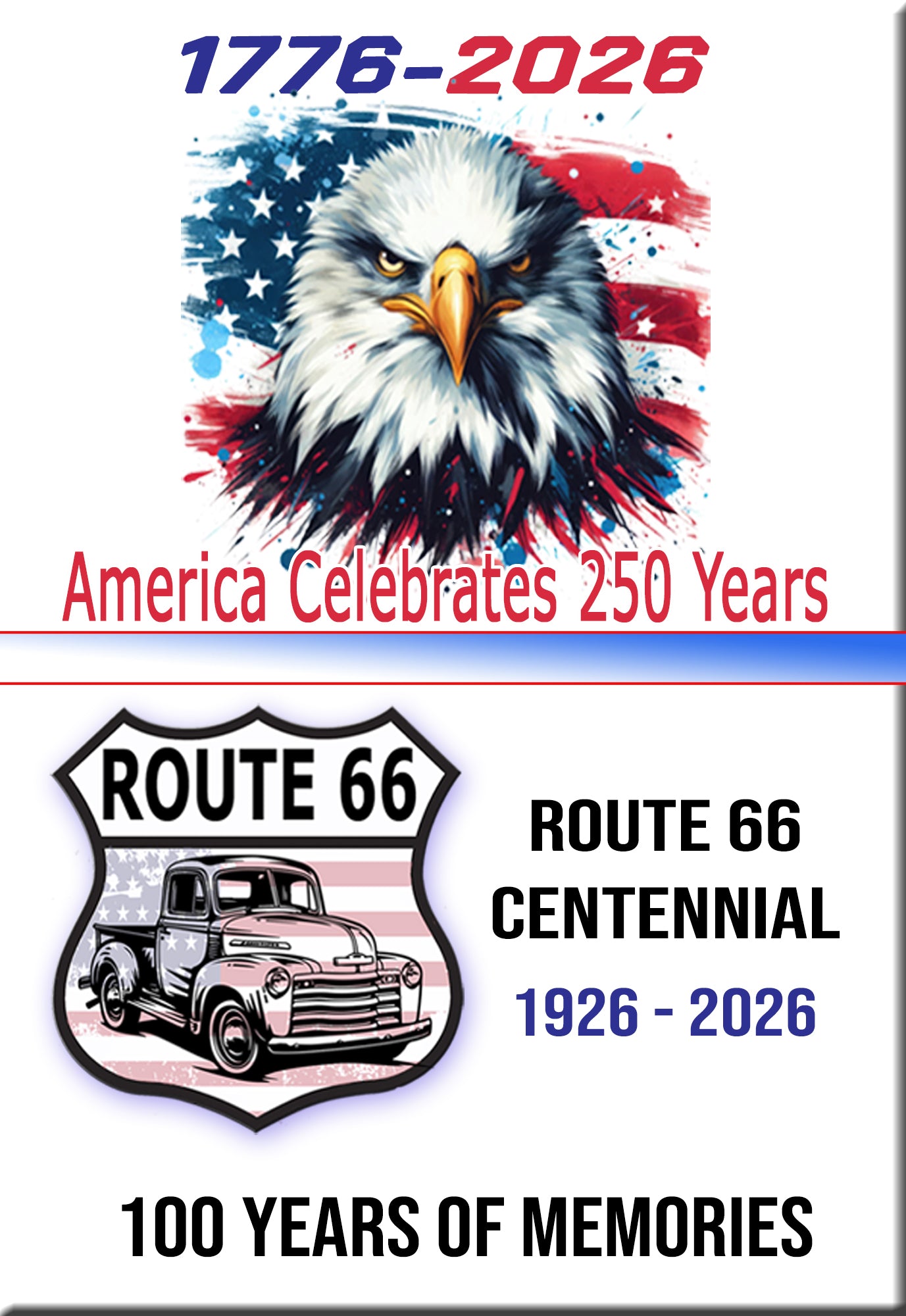 Route 66 Traveler's Gift Pack - Centennial Anniversary Magnet & Key Ring Collection