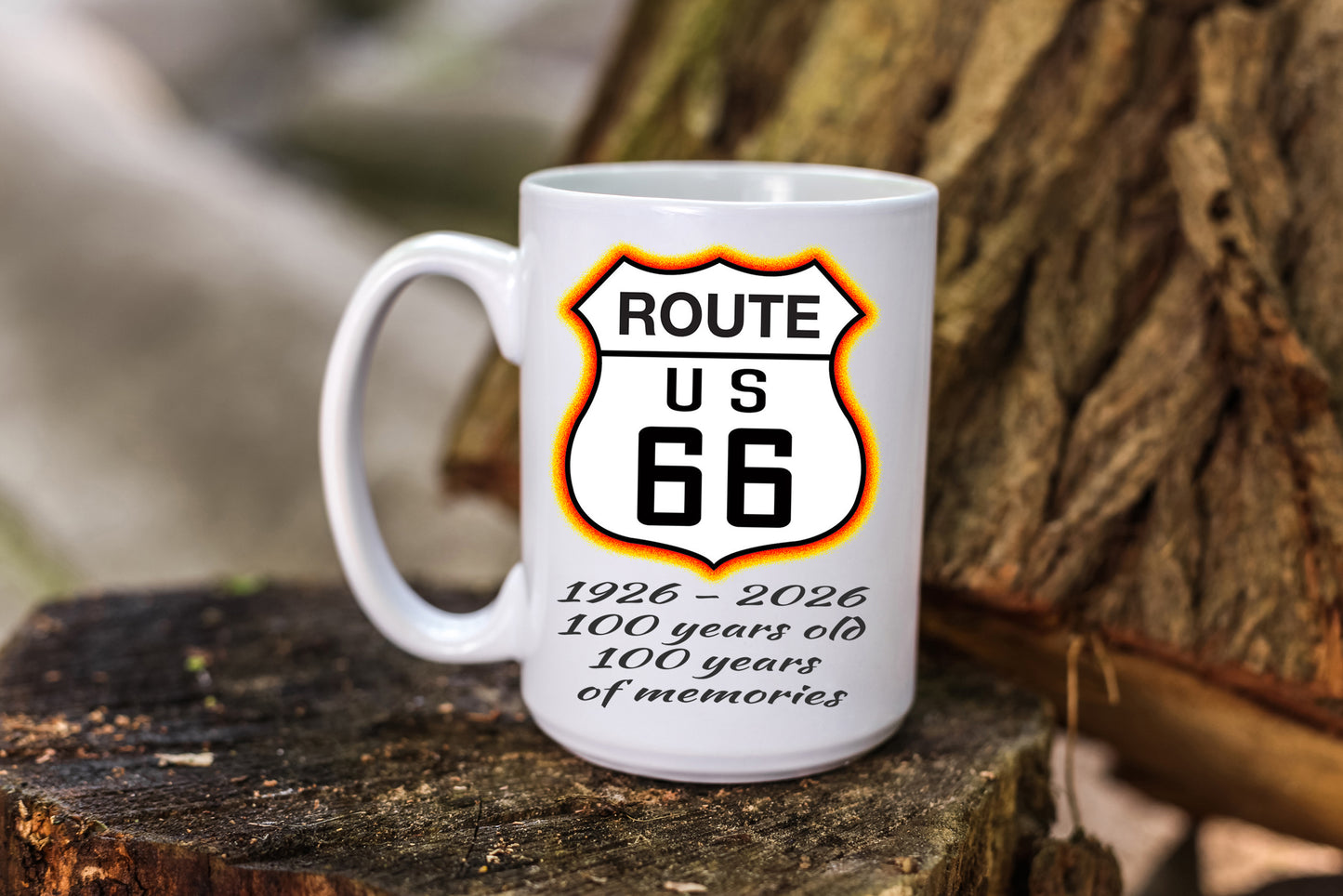Coffee Mug Celebrating America's Birth year and Route 66's Birth Year in 2026