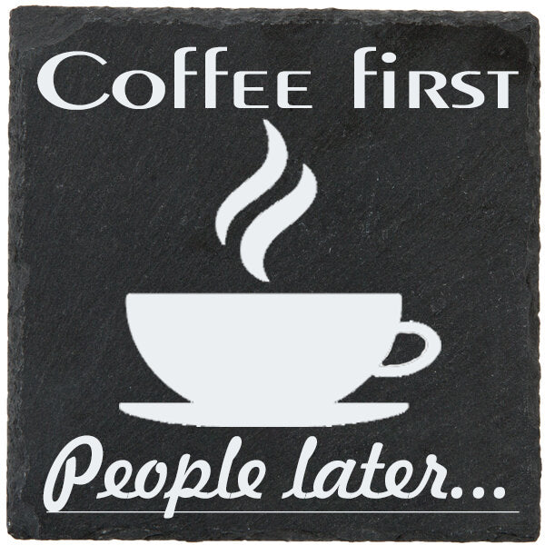 Laser engraved slate coaster, coffee coaster, coffee, coaster