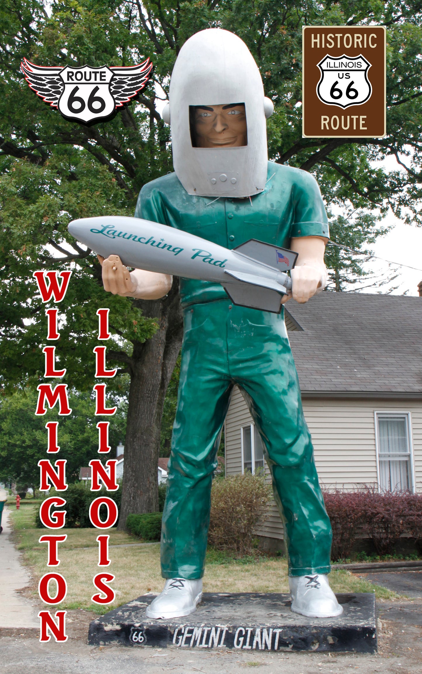 Route 66 Fridge Magnet, Route 66, Gemini Giant, Wilmington IL, Travel Magnet