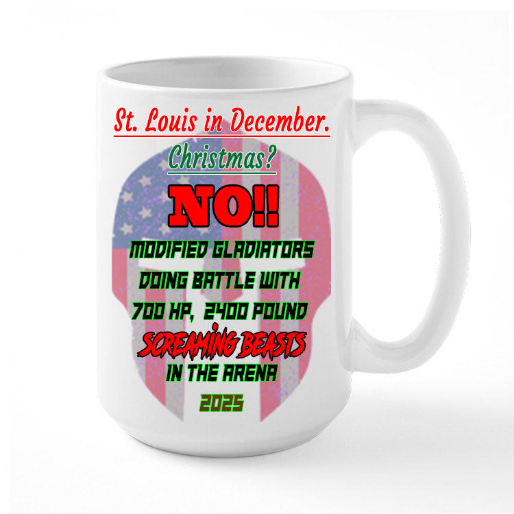 Racing Coffee Mug St. Louis Dome Graphics Featuring Either Late Model or Modified