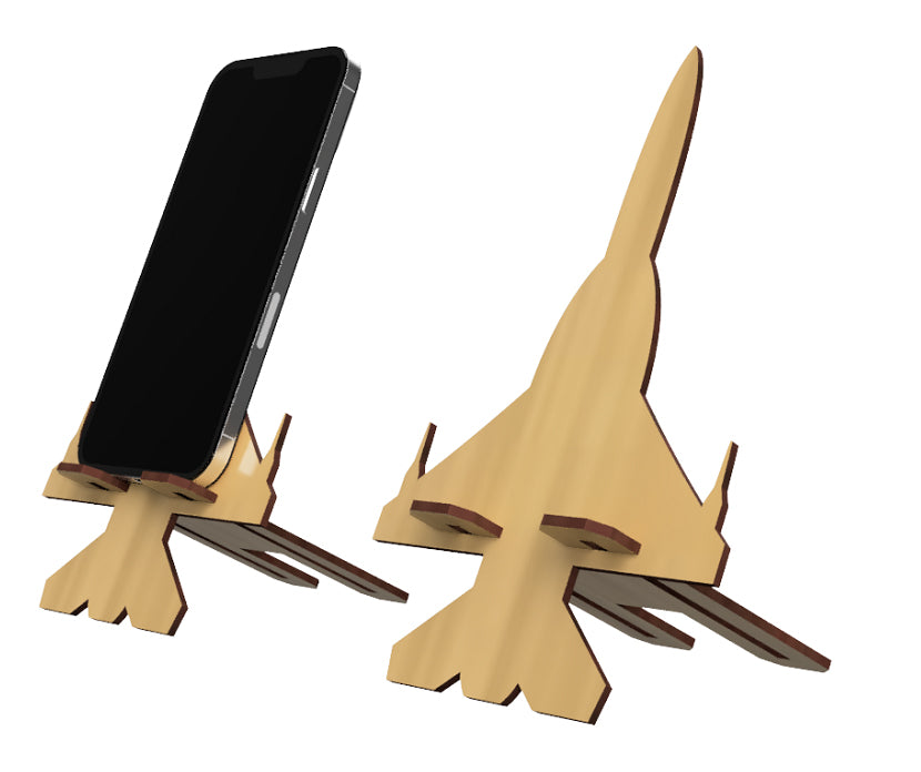 Cell Phone Stand Laser Cut and Engraved Air Force Jet Design