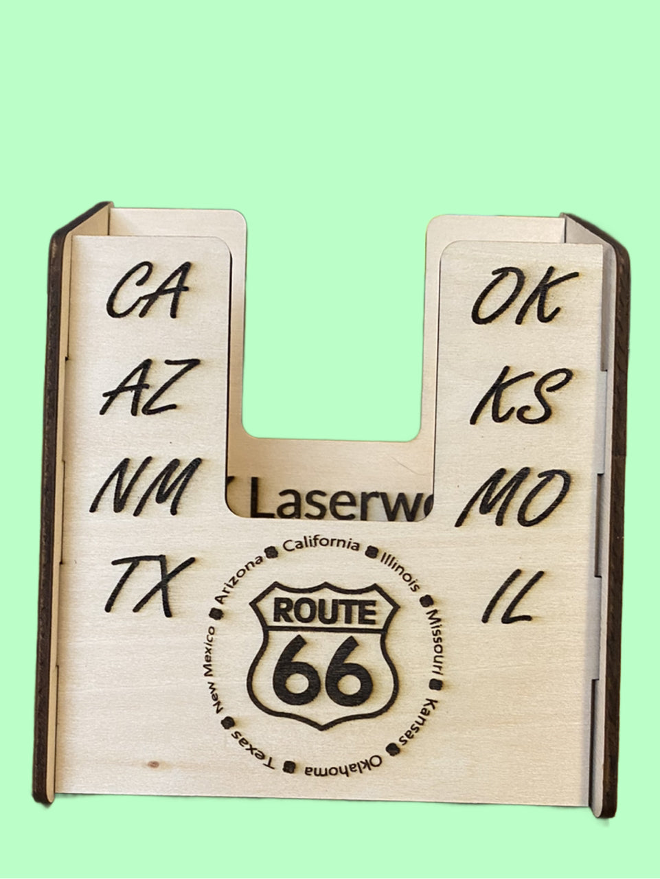 Cell Phone Caddy Featuring Route 66 Design
