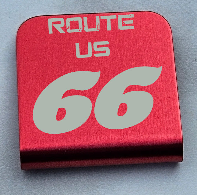 Cap Clip Featuring a Route US 66 Design