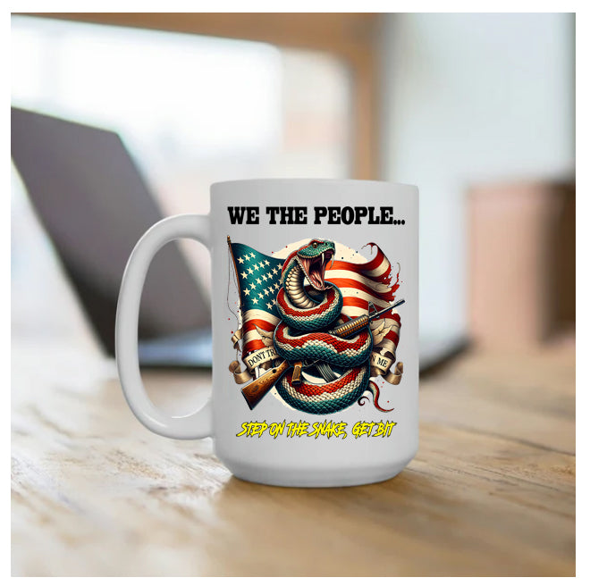 Don't Tread on Me Coffee Mug with Snake and Quote