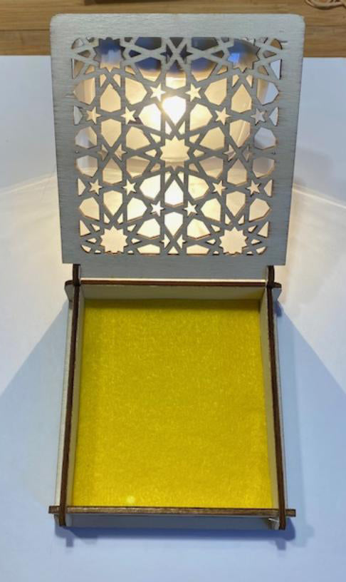 Copy of Laser Engraved Wood Box with Felt Inside Star Design