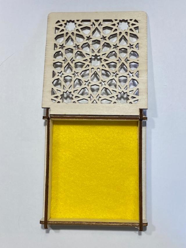 Copy of Laser Engraved Wood Box with Felt Inside Star Design