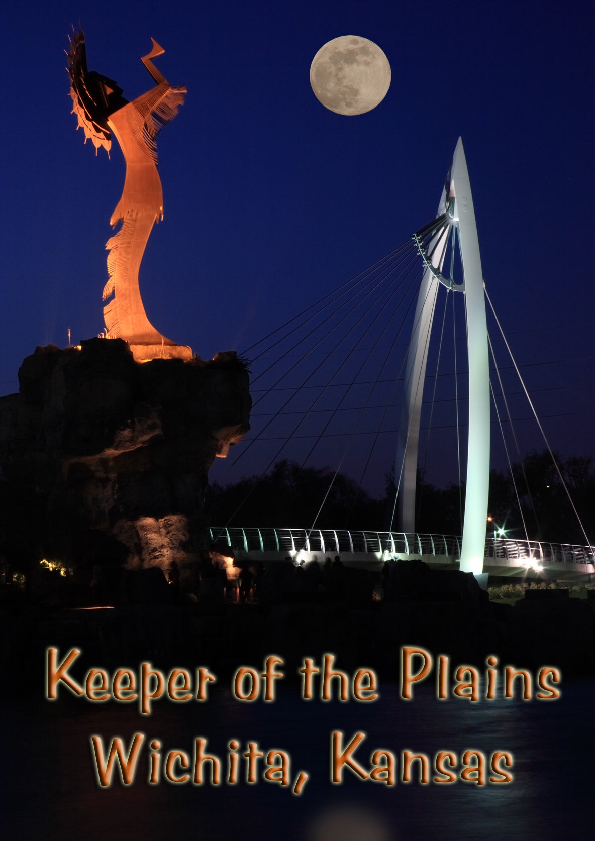 Travel Magnet, Wichita KS, Keeper of the Plains, Statue, Travel Collectible