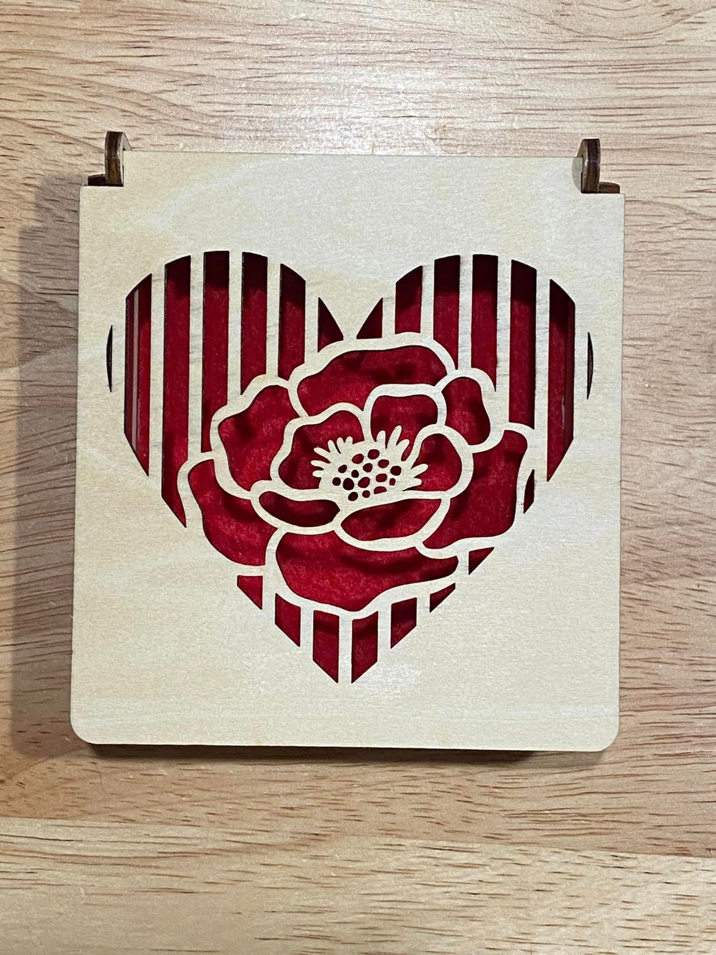 Laser Engraved Wood Box with Felt Inside