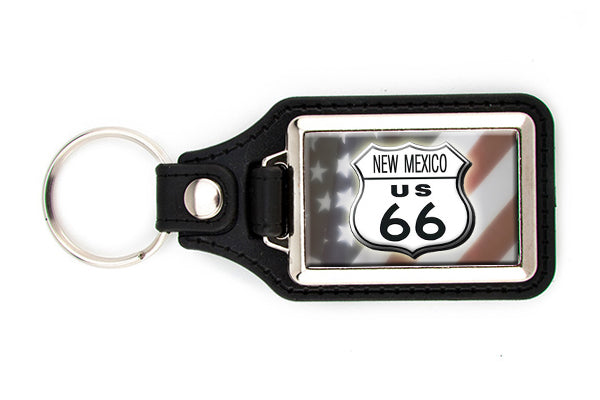 Route 66 Key Chain with patriotic design-choice of state