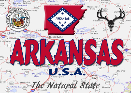 Arkansas Fridge Magnet with Arkansas Graphics
