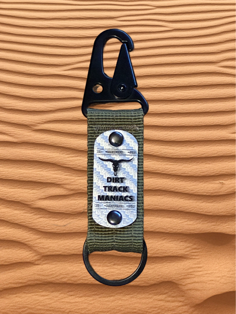 Belt Loop Key Ring Featuring Dirt Track Maniacs and Longhorn Graphics