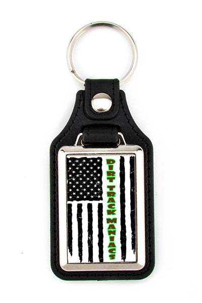 Keyring Featuring the American Flag with Dirt Track Maniacs