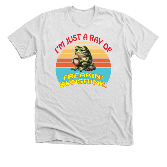 T-Shirt Featuring a Humorous Quote and Angry Frog Graphic