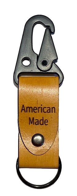 American Themed Leather Key Ring with Laser Engraved Graphics