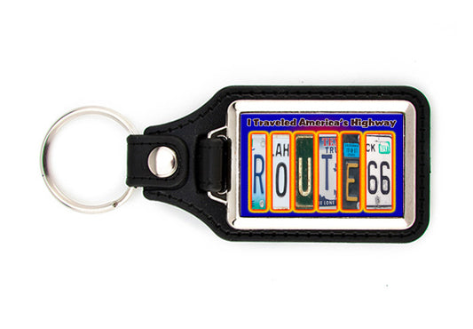 Route 66 Key Chain with unique design-old license tag graphics