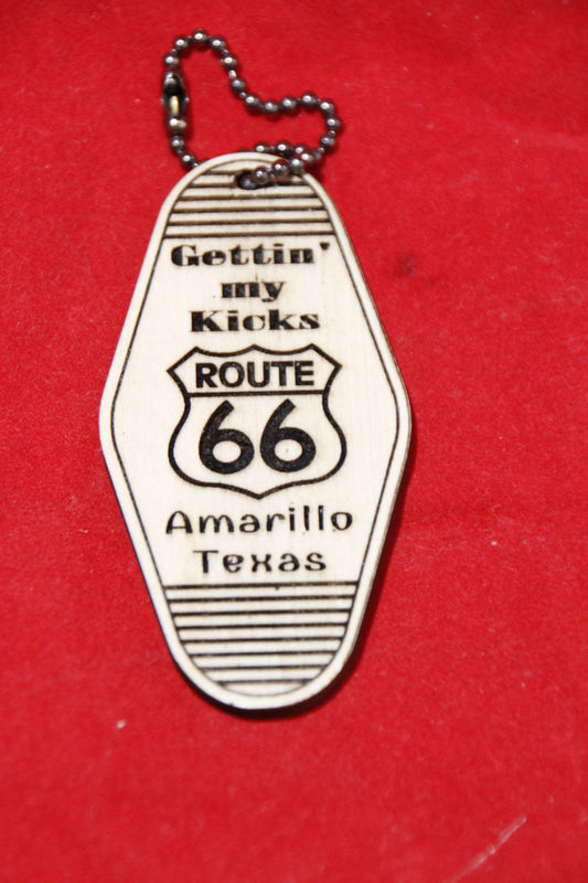 Retro Key Chain, Route 66 Key Chain, Laser Engraved, Route 66 Collectible
