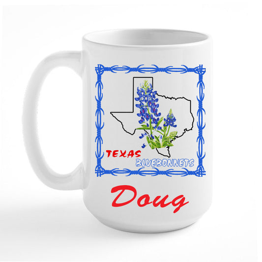 Texas Bluebonnet Coffee Mug, Texas, Texas Pride, Flower Mug