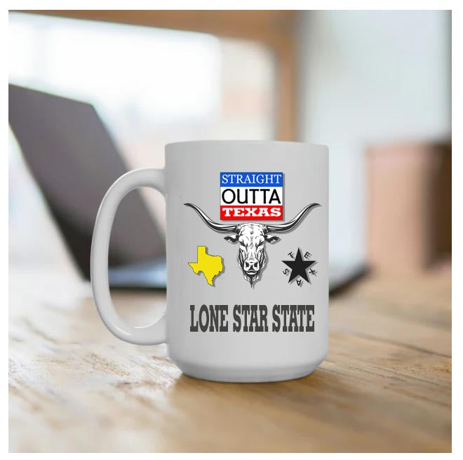 Coffee Mug Featuring Straight Outta Texas Design