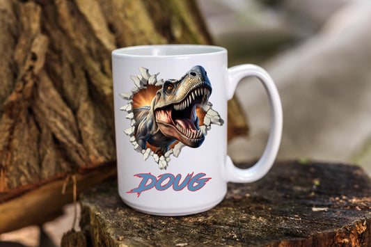 Personalized Coffee Mug, Dinosaur Coffee Mug, Humorous Coffee Mug