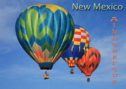 Hot Air Balloon fridge magnet featuring an image from Albuquerque, NM