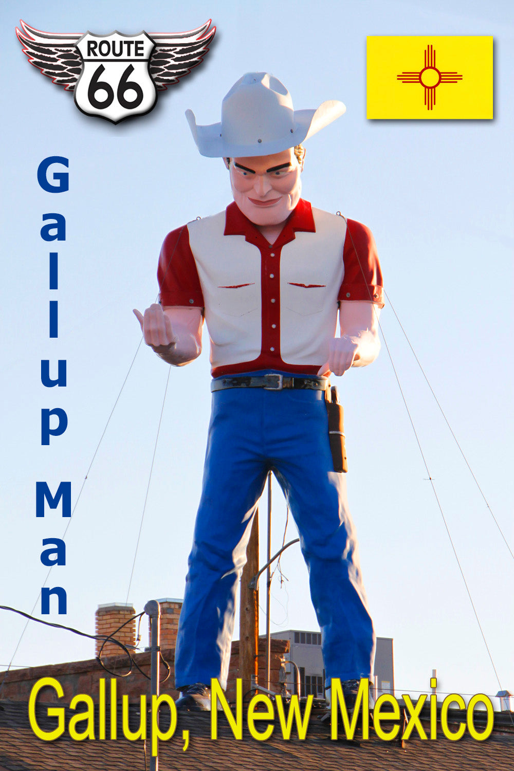 Muffler Man, Gallup NM, Route 66 Collectible, Route 66 Magnet, Gallup Man, Muffler Man Magnet