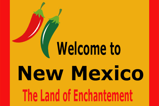 New Mexico Fridge Magnet with New Mexico Welcome Sign
