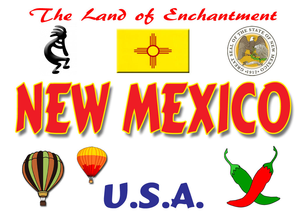 New Mexico Fridge Magnet with New Mexico Graphics