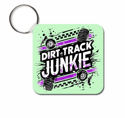 Dirt Track Dye Sublimated Key Ring with Dirt Track Junkie Graphics