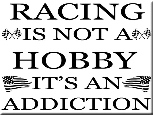 Dirt Track Maniacs Fridge Magnet with Dirt Track Quote.