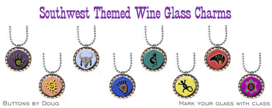 Wine Glass Charms, Southwest Collectible, Southwest Wine Glass Charm, Wine Glass