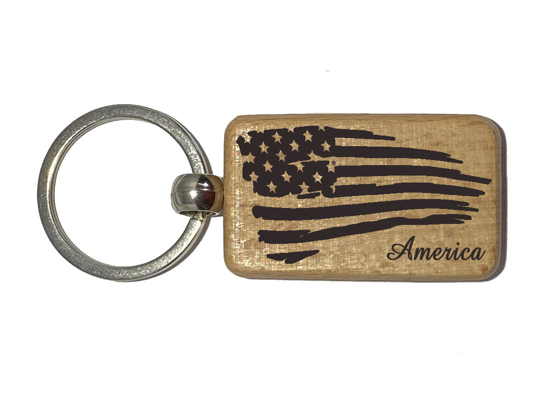 Wood Laser Engraved Keyring Featuring a Sprint Car Racing Design