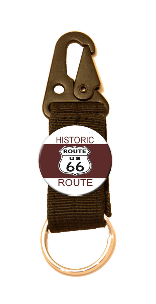Personalized Canvas Key FOB with Your Choice of Route 66 Button