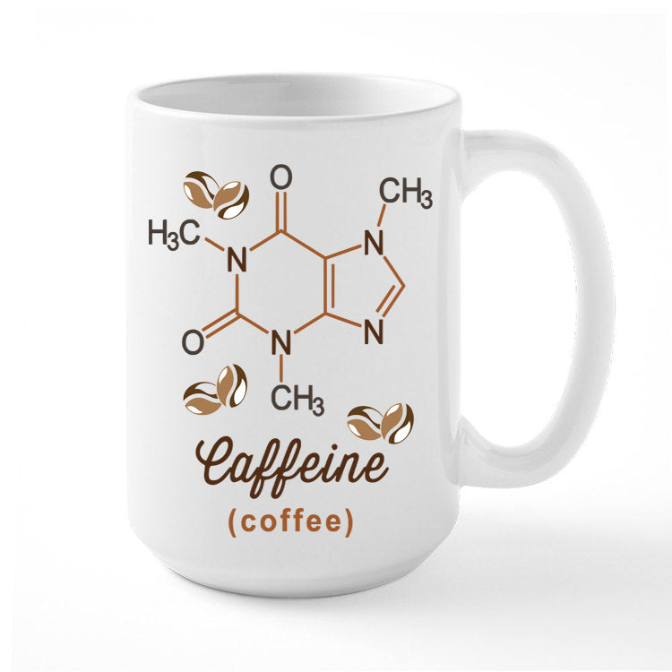 Coffee Mug Featuring the Chemical Representation of Caffeine