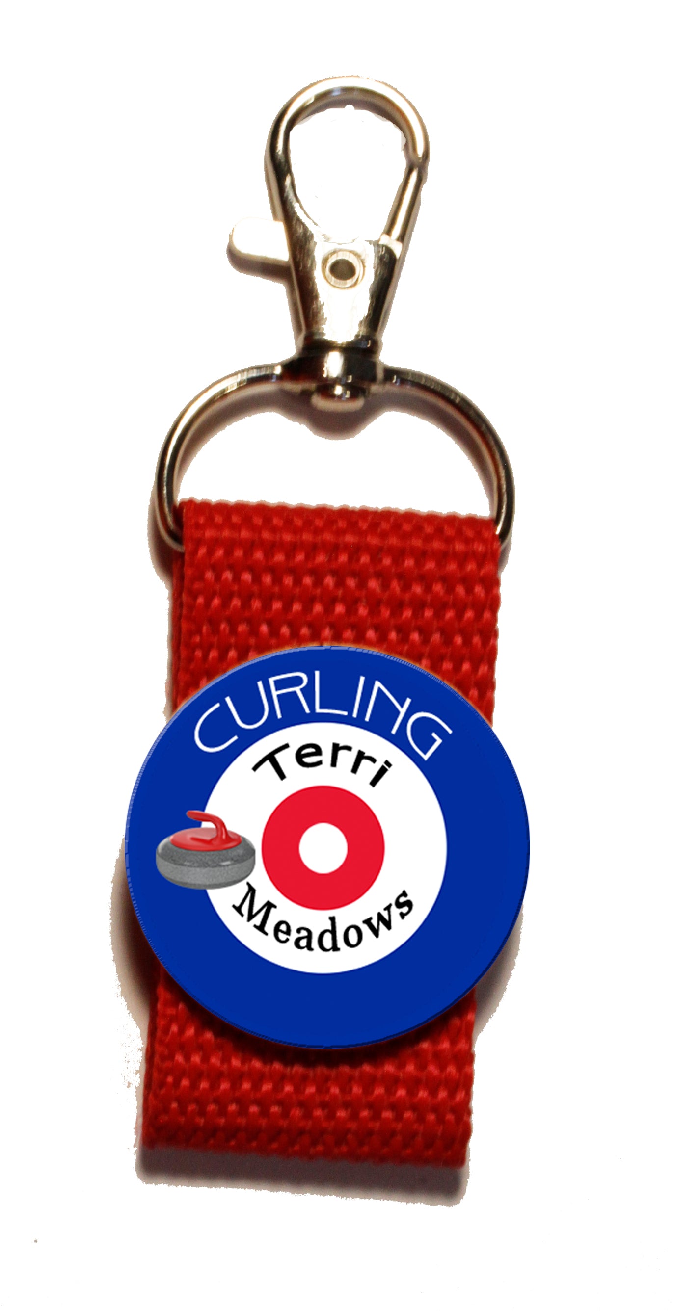 Curling Zipper Pull Personalized with name You choose strap color