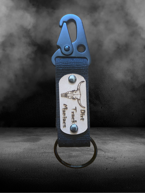 Belt Loop Key Ring Featuring Dirt Track Maniacs and Longhorn Graphics