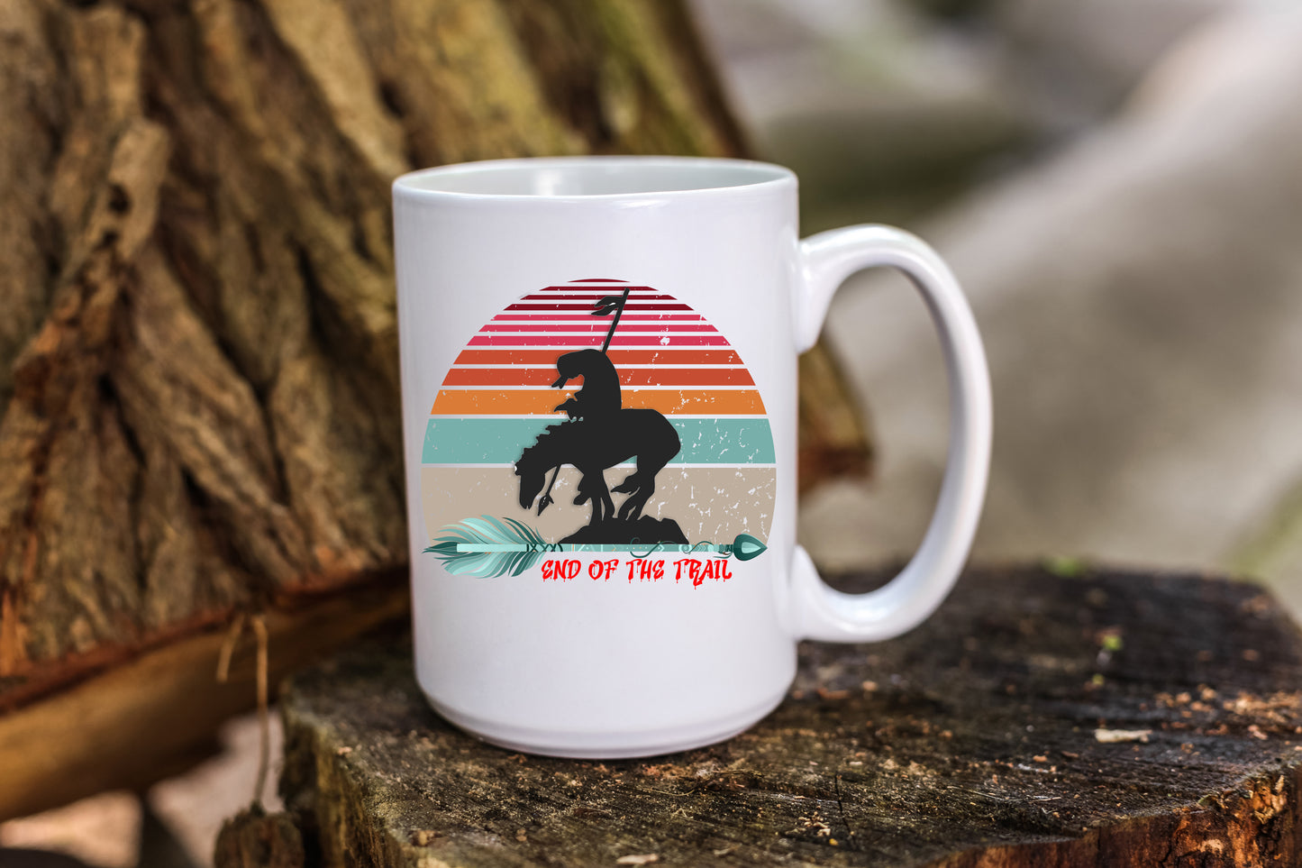 Personalized Coffee Mug End Of The Trail Graphics With The Name of Your Choice