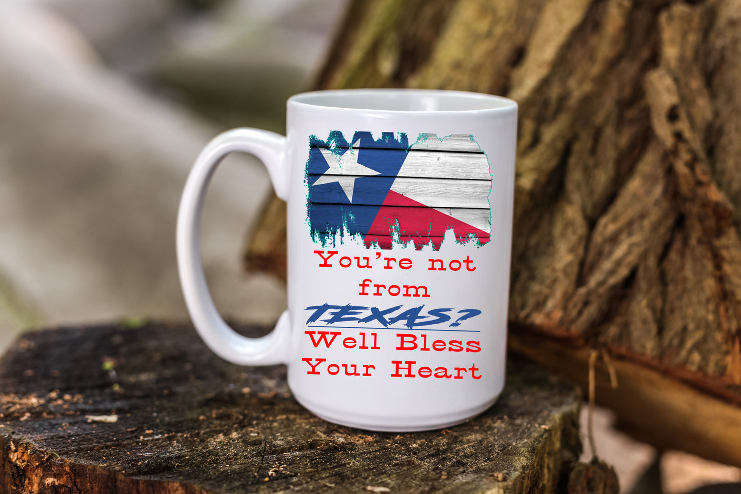 Coffee Mug Featuring Humorous Quote about Texas and Texans