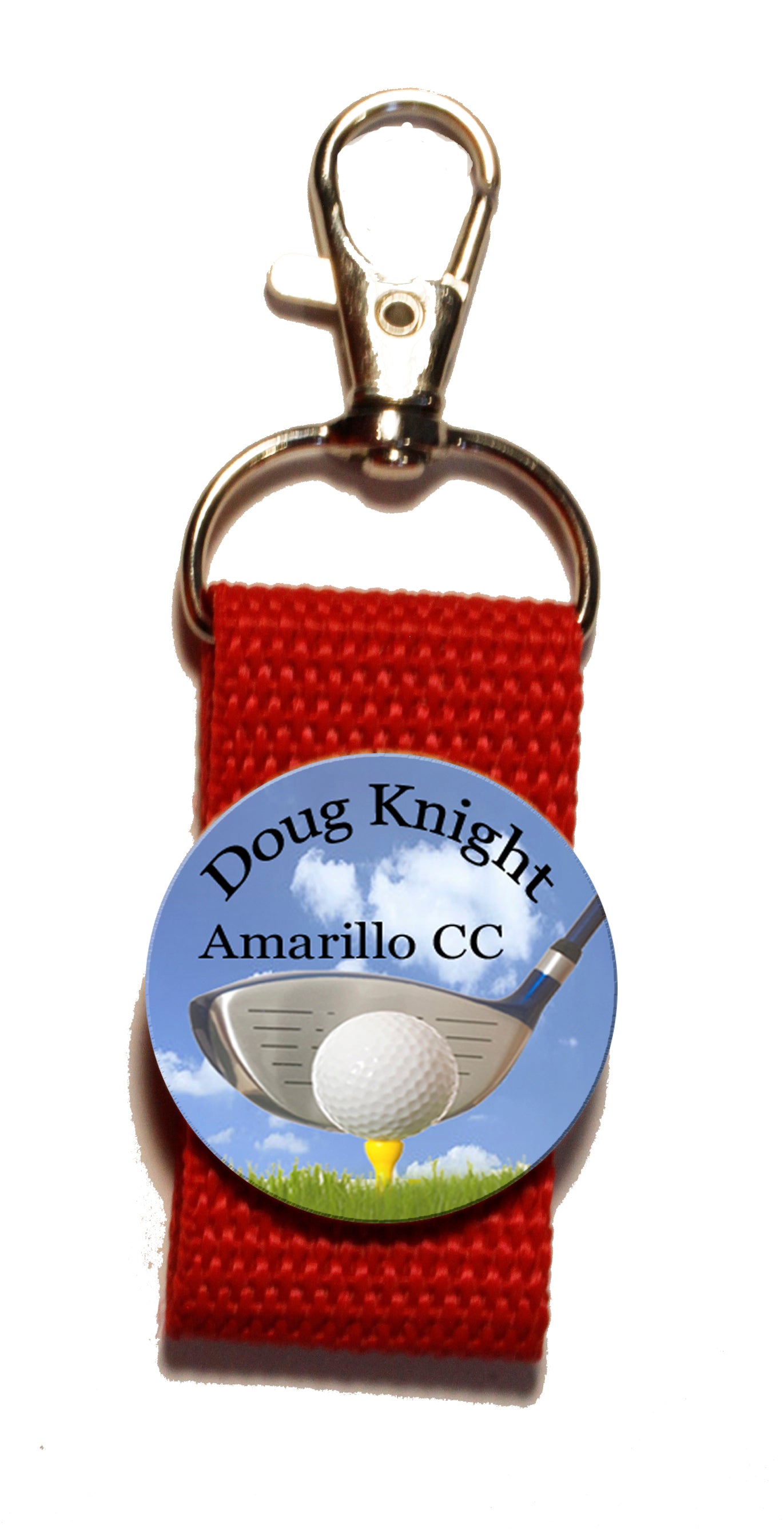 Golf Strap Zipper Pull Personalized with name and city state or country club