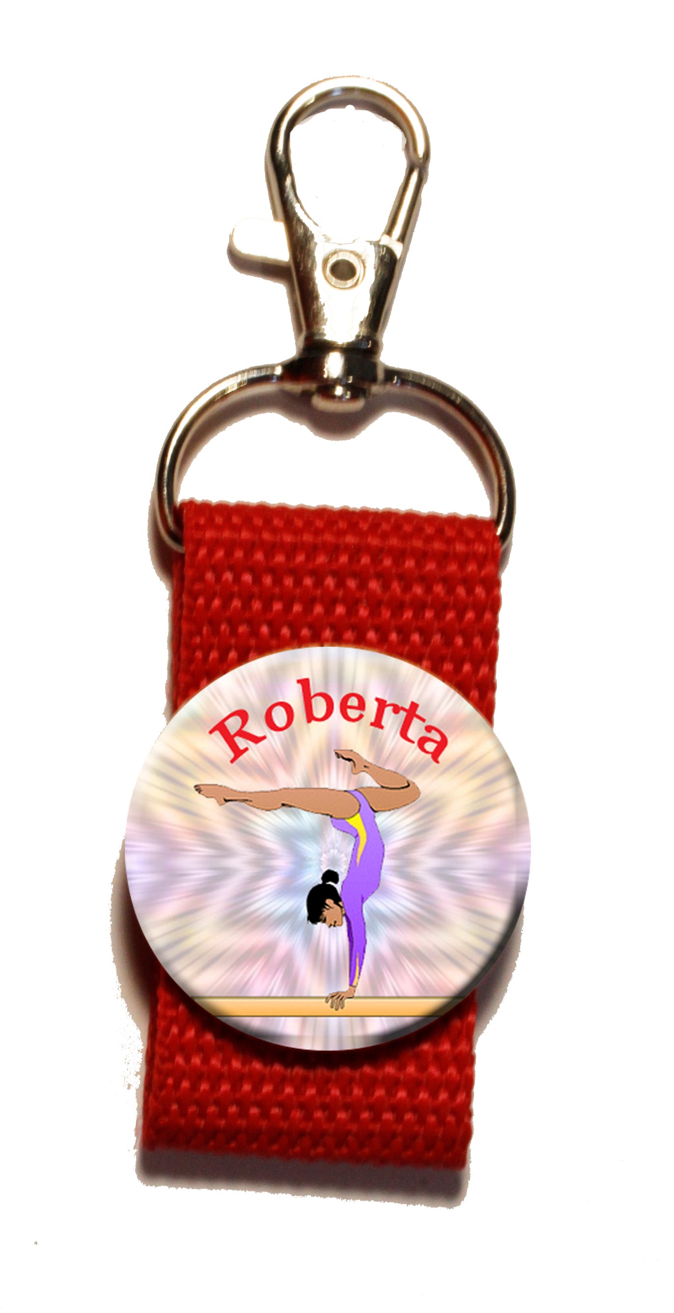 Gymnastics Strap Zipper Pull Personalized with the name of your choice