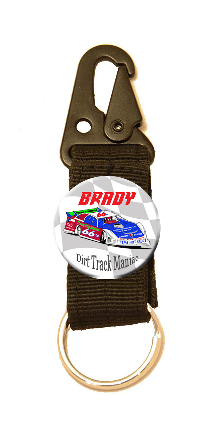 Personalized Belt Loop Key Ring; Dirt Track Late Model Graphics