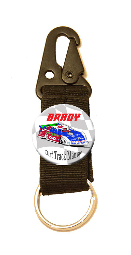 Personalized Belt Loop Key Ring; Dirt Track Late Model Graphics